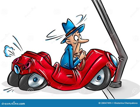 Car accident cartoon stock illustration. Image of comical - 28047495