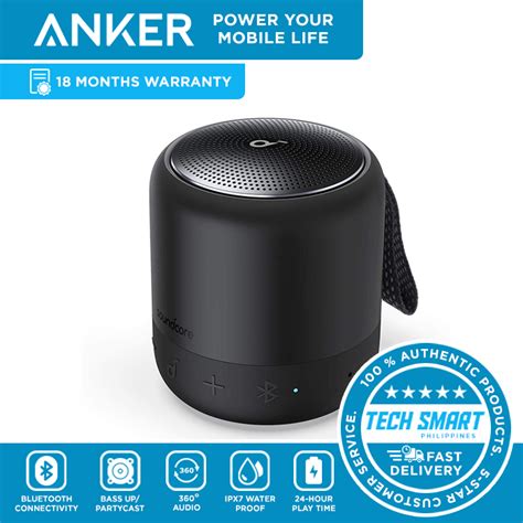 Anker Soundcore Mini 3 Bluetooth Speaker, BassUp and PartyCast Technology, USB-C, Waterproof ...