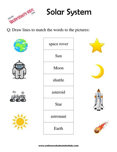 Free Printables Solar System Worksheet for Grade 1