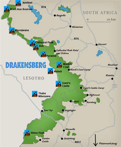 Drakensberg Hiking Map