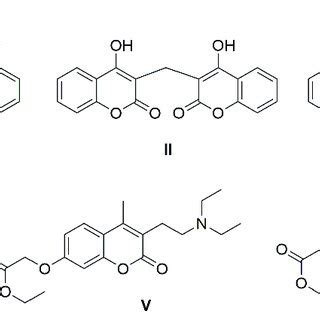 Structures of some coumarin derivatives with clinical application ...