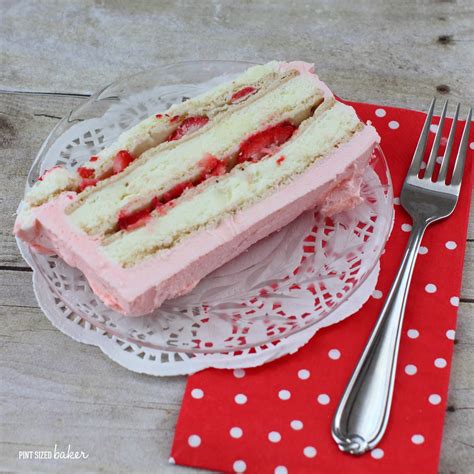 Strawberry Lemon Ice Cream Sandwich Cake - Pint Sized Baker