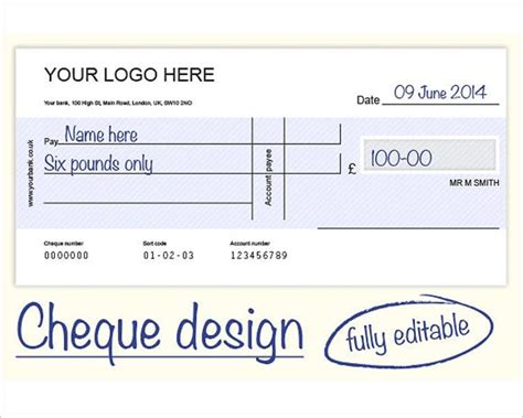 Printable Free Editable Cheque Template Uk