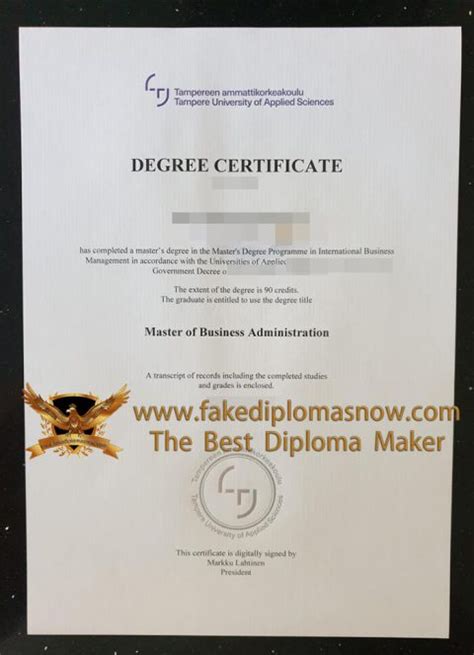 Obtain a fake Tampere University of Applied Sciences degree