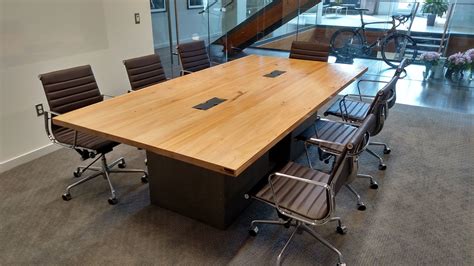 Hand Crafted Reclaimed Wood And Steel Industrial Conference Table by re.dwell | CustomMade.com