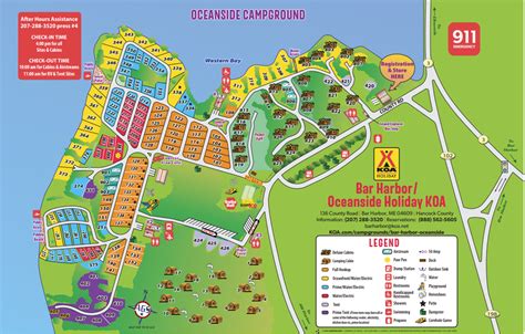 Campground Map | Bar Harbor/Oceanside KOA Holiday