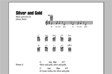 Silver And Gold Sheet Music | Johnny Marks | Ukulele Chords/Lyrics