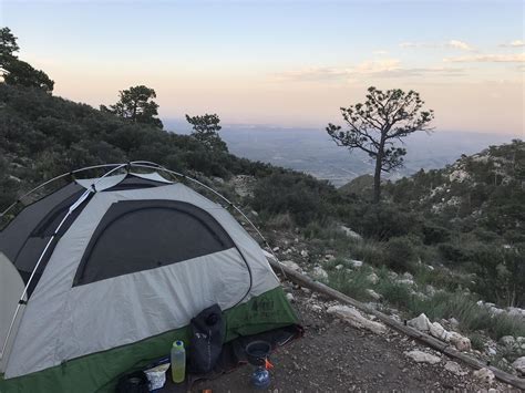 Getting ready for sunset at Guadalupe peak campground. Guadalupe Mountains National Park ...