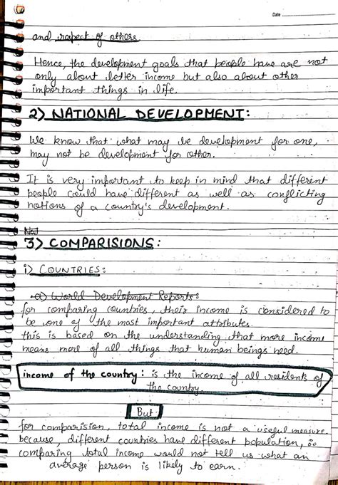 Class 10 Economics Chapter 1 Development Handwritten Notes | Hot Sex ...