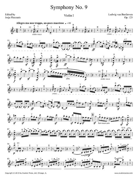 Beethoven Choral Symphony No. 9 Violin I Part by Jorja Fleezanis