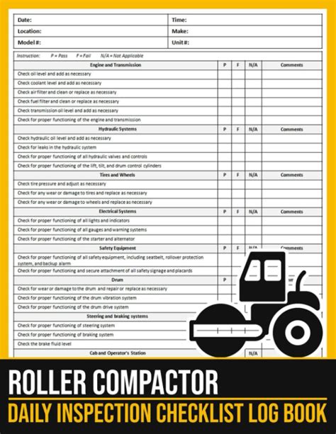 Buy Roller Compactor Daily Inspection Checklist: Compactor Safety Inspection Checklist Book ...