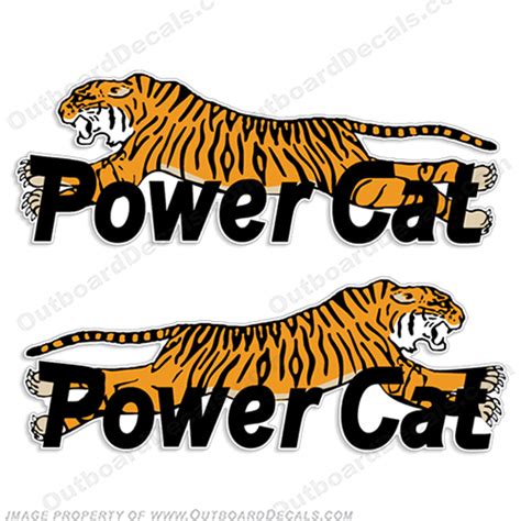 PowerCat Catamaran Boat Logo Decals (Set of 2)