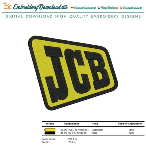 JCB Logo Embroidery Design Download - EmbroideryDownload