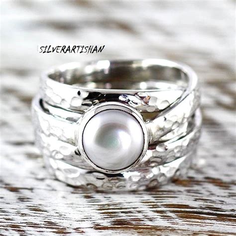 Exclusive Silver Pearl Ring Natural Pearl Ring-handmade Silver - Etsy