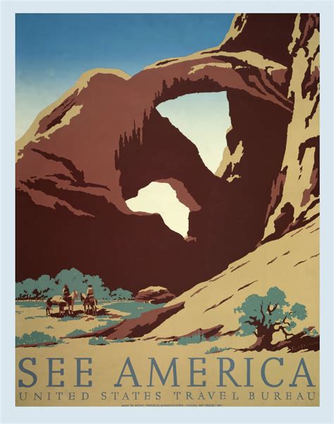 Vintage America Travel Poster Free Stock Photo - Public Domain Pictures