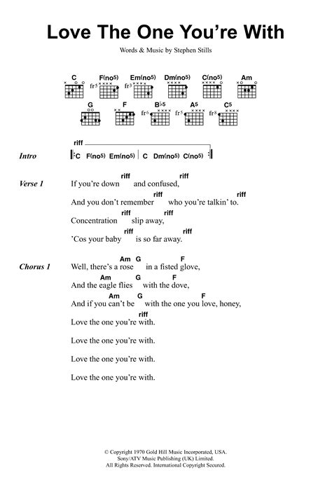 Love The One You're With by Crosby, Stills & Nash Sheet Music for Guitar Chords/Lyrics at Sheet ...