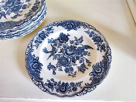 Crown Ducal Bristol Blue Dinner Plates Antique Ink Blue | Etsy