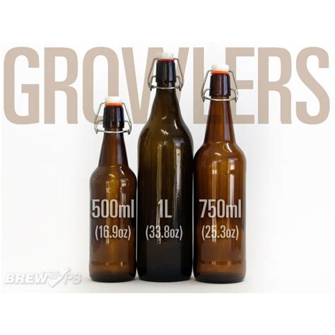 Growler Size Comparison - Flip Top Beer Bottles