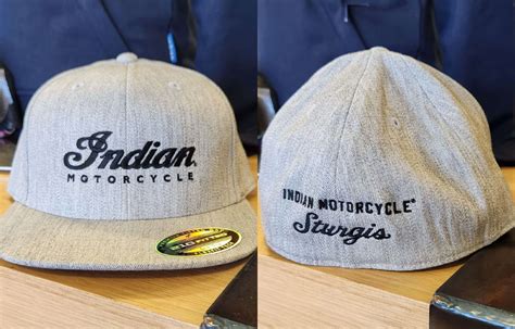 Indian Motorcycle Sturgis Grey Flat Brim Flex Fit Hat - Sturgis Live