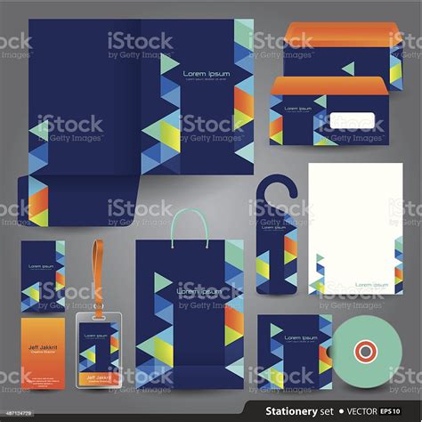 Stationery Template Design Stock Illustration - Download Image Now - Name Tag, Plan - Document ...