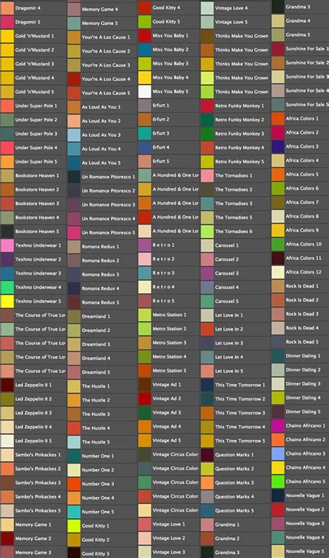 Pin on Photoshop - Color Swatches