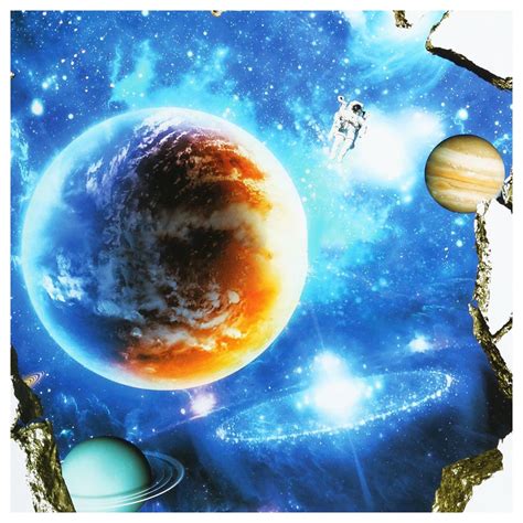 3D Outer Space Planet Wall Stickers Home Decor Mural Art Wall Decals ...