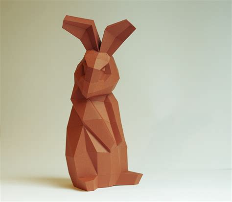 Shy Rabbit Paper Sculpture DIY Bunny Rabbit Sculpture - Etsy