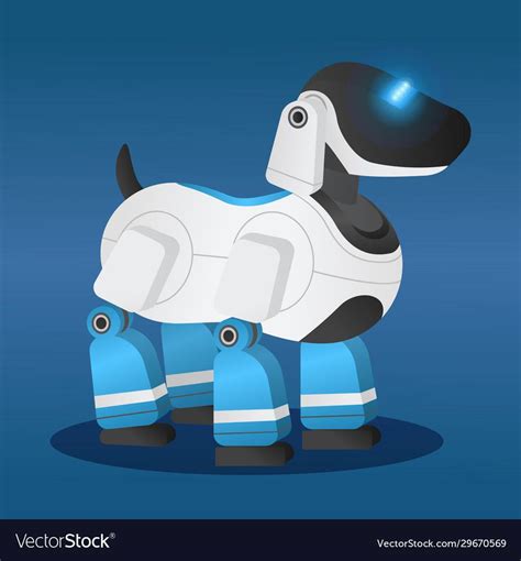 Robotic dog, innovative robot model. Futuristic pet with artificial intelligence. Friendly puppy ...