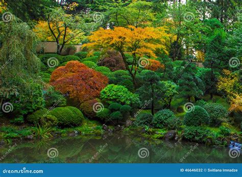 Japanese Garden, Portland Oregon - November 1-st 2014. Autumn Colors in ...