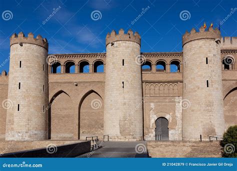 Aljaferia palace stock image. Image of landscape, facade - 21042879