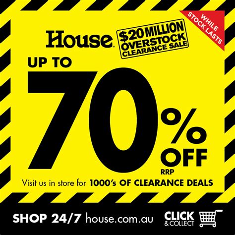 House : Up to 70% off RRP. $20 MILLION OVERSTOCK CLEARANCE SALE | Cat ...