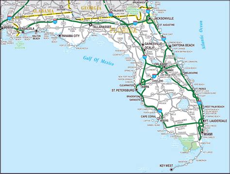 Detailed highways map of Florida state. Florida state detailed highways ...