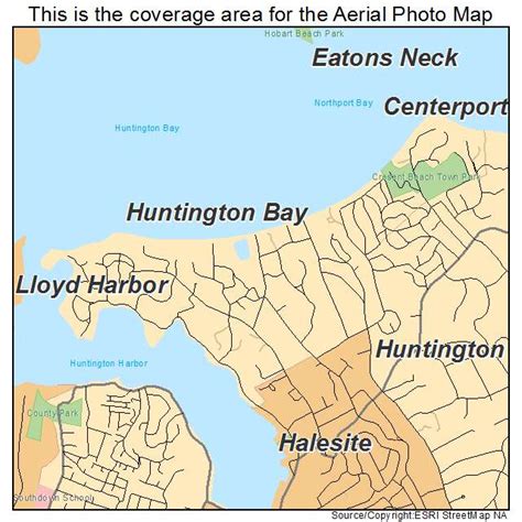 Aerial Photography Map of Huntington Bay, NY New York