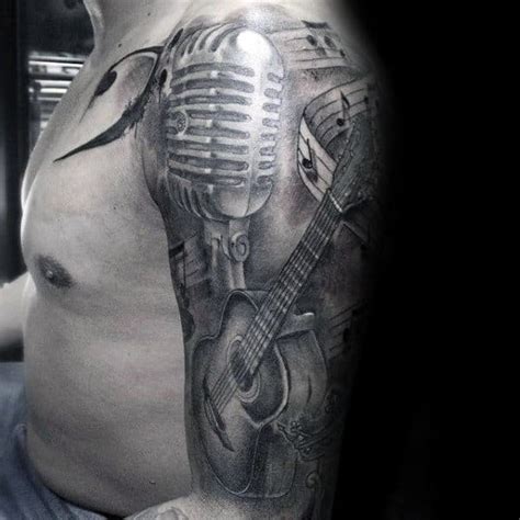 75 Music Note Tattoos For Men - Auditory Ink Design Ideas