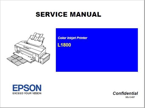 Epson Color Inkjet L1800 Service Manual - Manuals Books