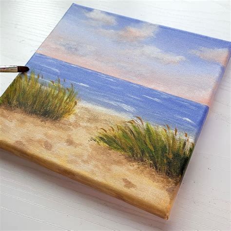 Calm pastel beach painting with acrylic | 아크릴 그림 캔버스, 캔버스 아트, 그림