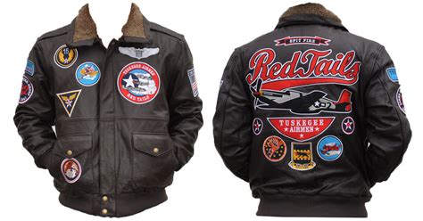 Tuskegee Airmen Leather Jacket Red Tails - Coats & Jackets