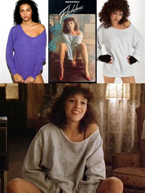 Flashdance (1983) Jennifer Beals' oversized sweatshirts become a huge fashion trend. | 80s ...