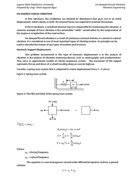 Undamped Forced Vibration | PDF | Mechanical Engineering | Mechanics