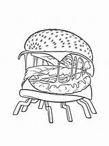 Hamburger coloring pages sketch template
