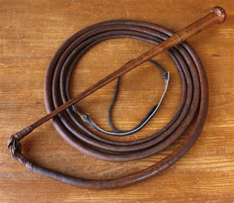 Fine Quality Braided Leather Bullwhip. Extra Long 16ft Cowboy Bull Whip.