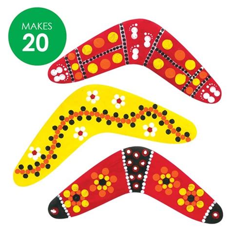 Indigenous Dot Painting Wooden Boomerangs Group Pack | CleverPatch - Art & Craft Supplies