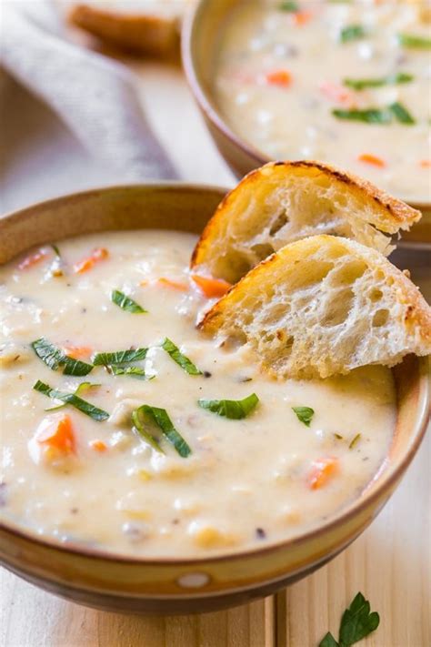 Slow Cooker Creamy Wild Rice Soup - Sugar and Soul