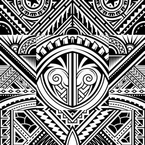 Tribal Art Tattoo Sleeve in Polynesian Style Border Stock Vector - Illustration of pattern ...