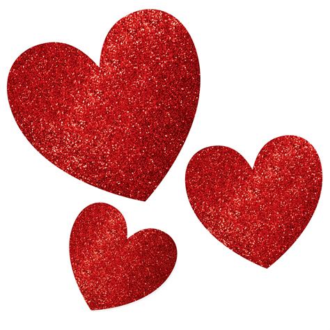 Pack of 20 - Red Glitter Heart Cut Outs - Frogie