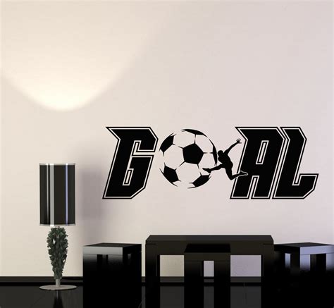 Vinyl Wall Decal Goal Soccer Ball Player Team Game School Stickers Mur — Wallstickers4you