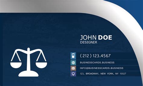 Free Attorney Business Card PSD Template : Business Cards Templates