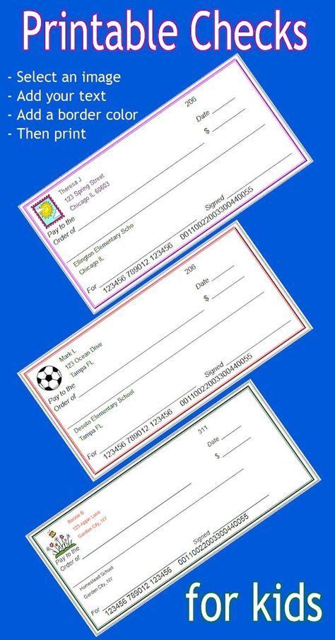 Printable checks for students – Artofit