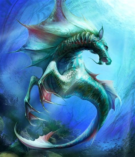 a green and red dragon is in the water