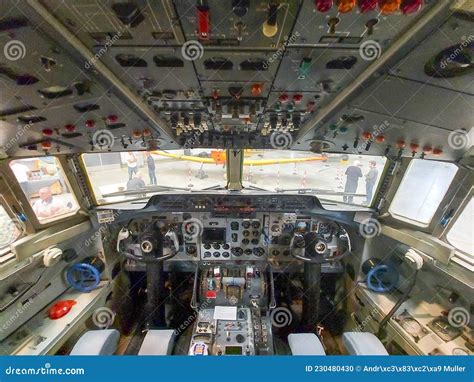 Cockpit of the Former Golden Knights F27 Fokker Friendship Aircraft at Hangar at Lelystad ...